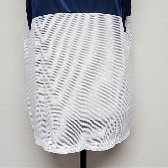VINTAGE 1970s Bill Rodgers Blue White Mesh Sleeveless Singlet Running Sport Tank - Picture 7 of 15